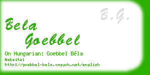 bela goebbel business card